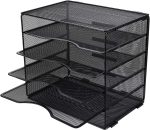 EasyPAG Desk Organizers and Accessories 5 Slot Desktop File Organizer Letter Sorter Literature Paper Tray | Screws Free Design,Black - Image 5